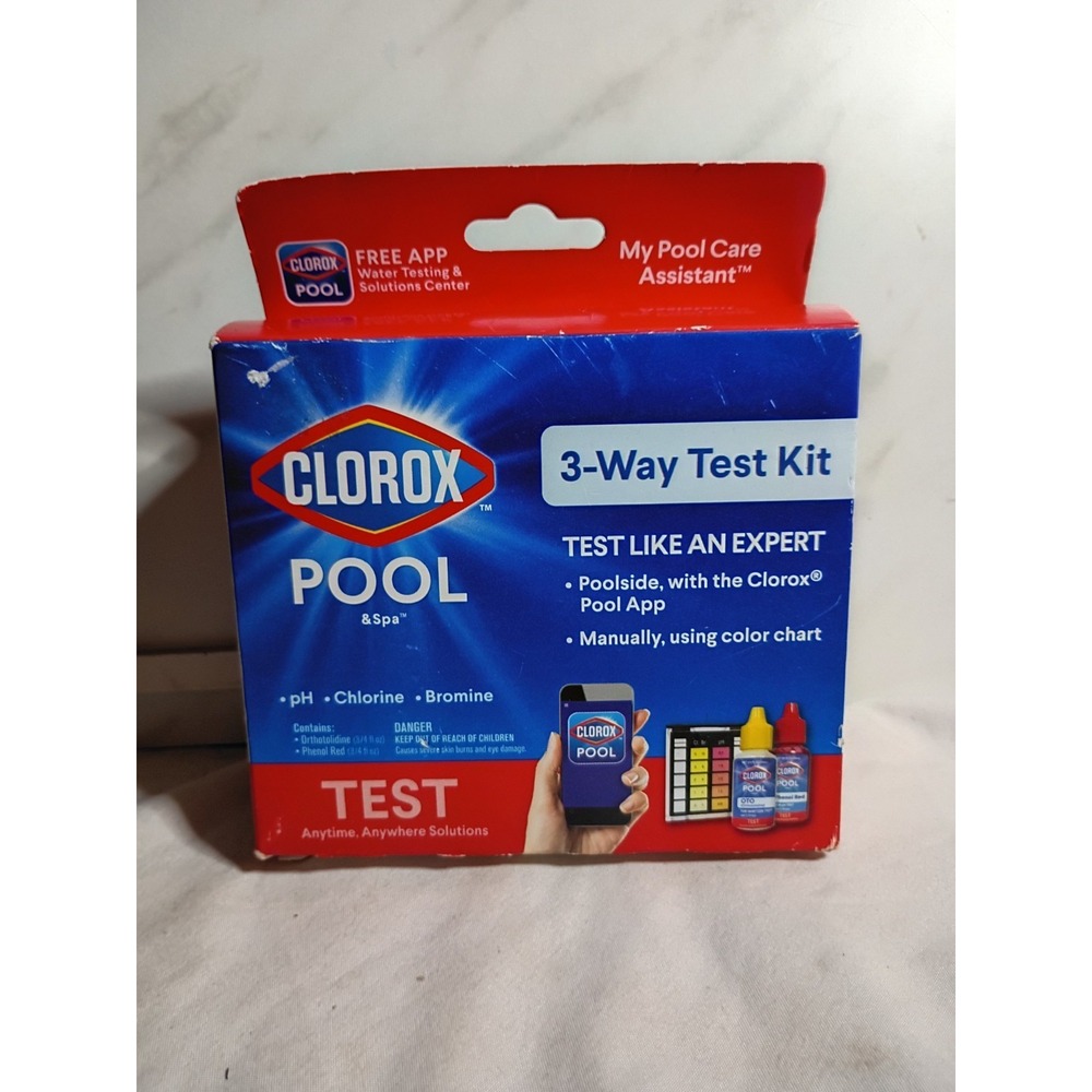 Clorox Pool and Spa 3-Way Water Test Kit pH Chlorine Bromine with Case